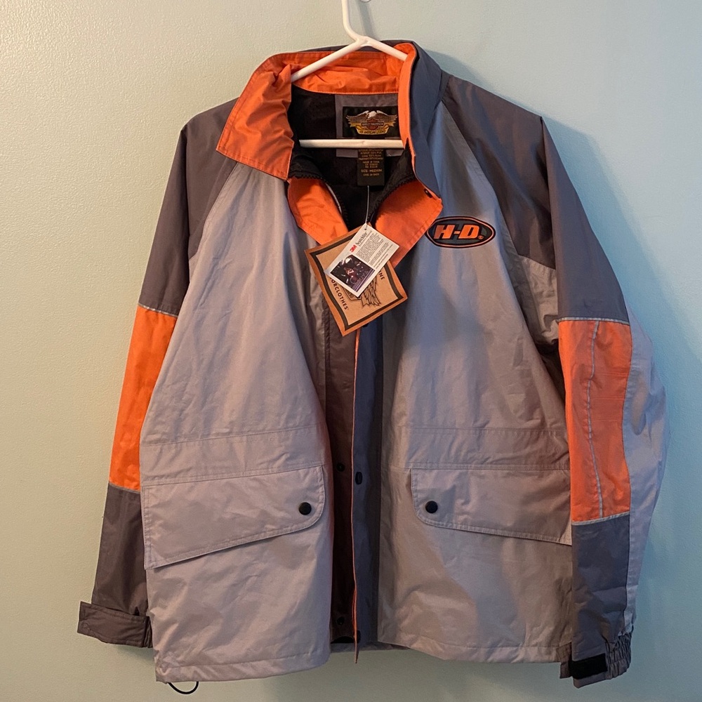 NWT Harley-Davidson Orange and Gray Jacket